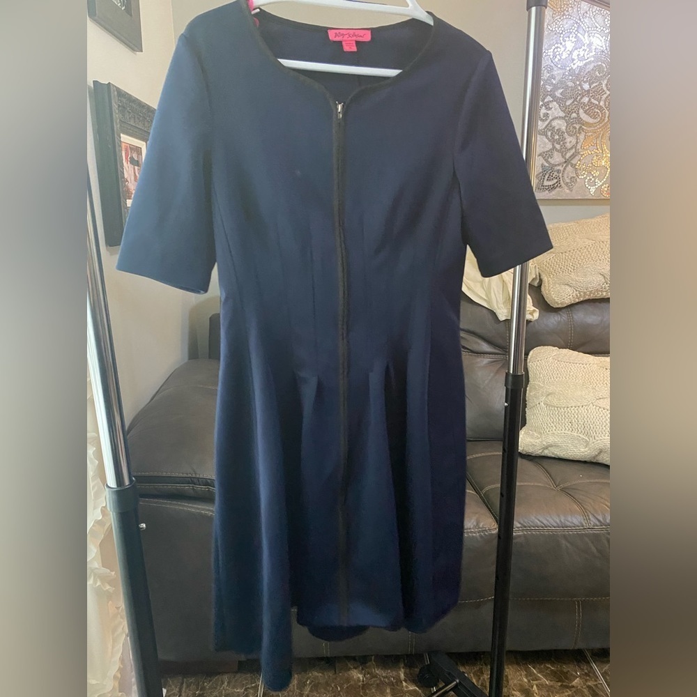 Betsey Zip-Front Fit-and-Flare Dress, Size 10 - Picture 12 of 12